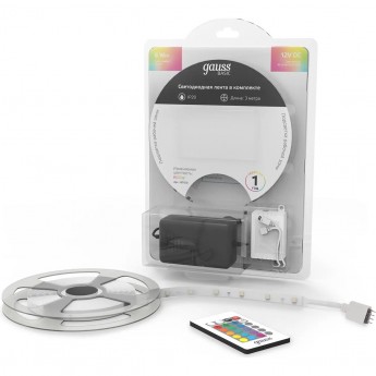 Лента GAUSS BASIC в комплекте LED 5050/30RGB+30W 12V 6W/m 390lm/m RGBW 10mm IP20 3m